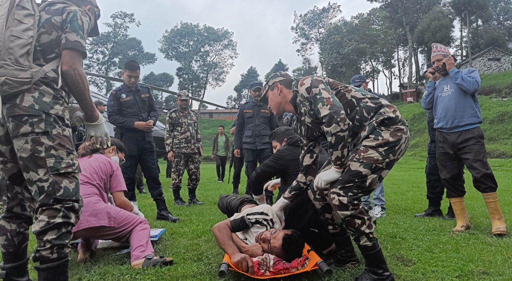 Helicopter rescues seriously injured in Khewang landslide, 30 families displaced..